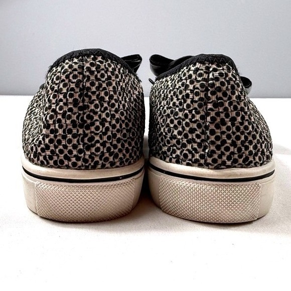 Bernie Mev Womens Black White Woven Dotted Bow Slip On Sneakers Flats Size 37 - Picture 7 of 7